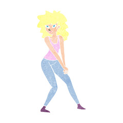 cartoon woman posing