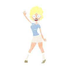 cartoon woman dancing