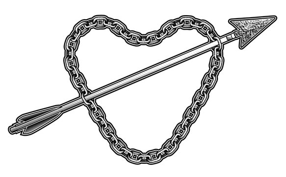Chain Heart and Arrow