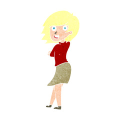 cartoon happy woman