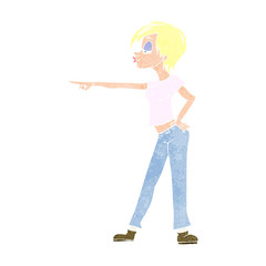 cartoon woman pointing