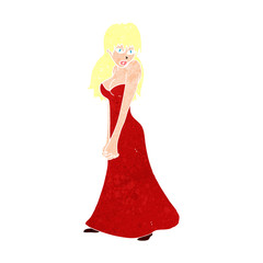 Fototapeta premium cartoon pretty woman in dress