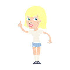cartoon pretty girl with idea