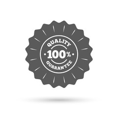 100% quality guarantee icon. Premium quality.
