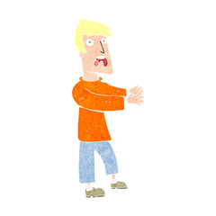 cartoon terrified man