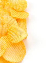 potato chips on white background