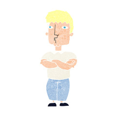 cartoon man with crossed arms