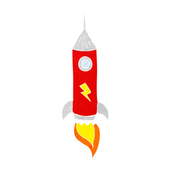 cartoon space rocket