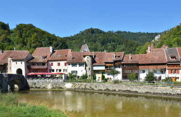 Fototapeta na wymiar Saint Ursanne town. Canton Jura, Switzerland