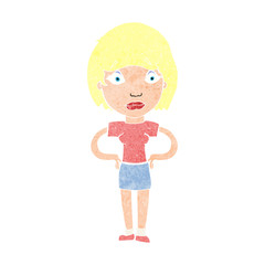 cartoon worried woman