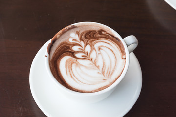 chocolate latte - soft focus with vintage film filter