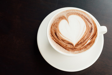 chocolate latte - soft focus with vintage film filter