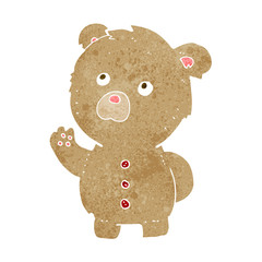 cartoon waving teddy bear