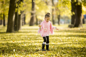 Little girl at the autumn park