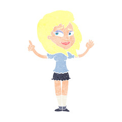 cartoon woman with idea
