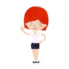 cartoon woman with idea