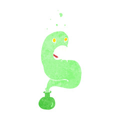 cartoon halloween ghost in bottle
