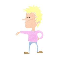 cartoon man making camp gesture