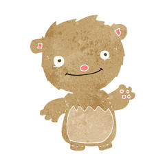 cartoon waving teddy bear