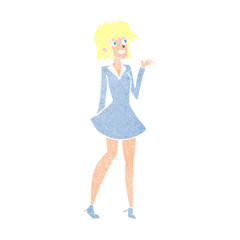 cartoon pretty woman in dress