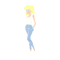 cartoon pretty woman