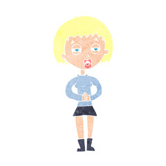cartoon suspicious girl