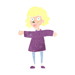 cartoon nervous woman