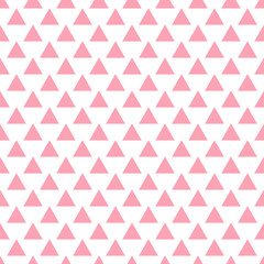 Vector geometric pink seamless pattern. Triangles simple