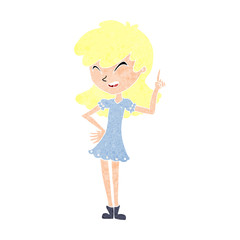 cartoon girl making point