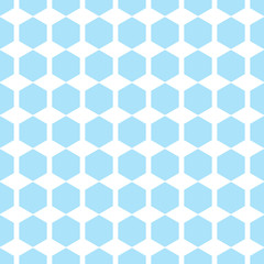 Vector geometric blue seamless patterns. Hexagon simple