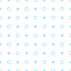 Vector geometric blue seamless patterns. Dots simple background