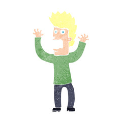 cartoon terrified man