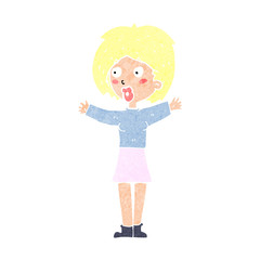 cartoon worried woman