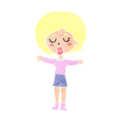 cartoon pointing woman