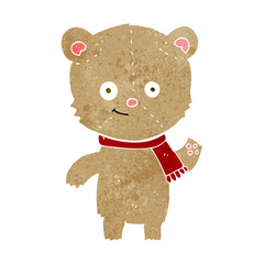 cartoon teddy bear waving