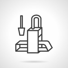 Conveyor black line vector icon