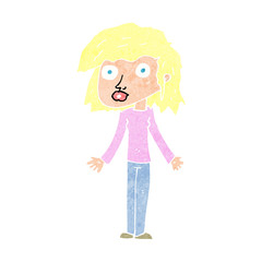 cartoon girl shrugging shoulders
