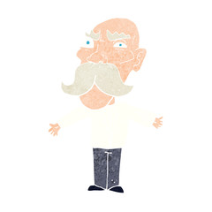 cartoon angry old man