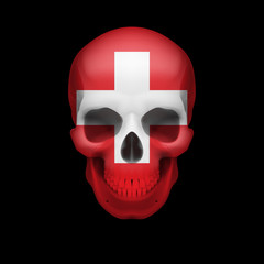 Swiss flag skull