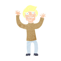 cartoon terrified man