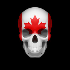 Canadian flag skull
