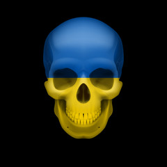 Ukrainian flag skull