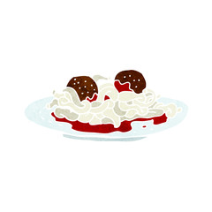 cartoon spaghetti and meatballs