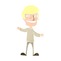 cartoon grinning man