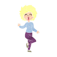 cartoon woman dancing