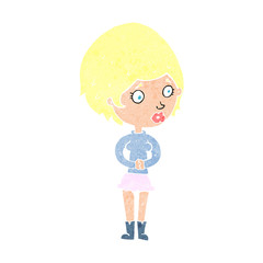 cartoon concerned woman