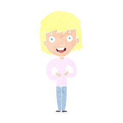 cartoon happy woman