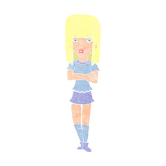 cartoon girl with crossed arms