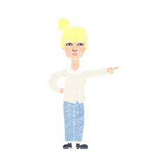 cartoon woman pointing