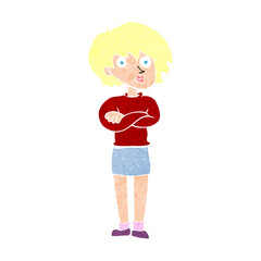 cartoon woman wit crossed arms